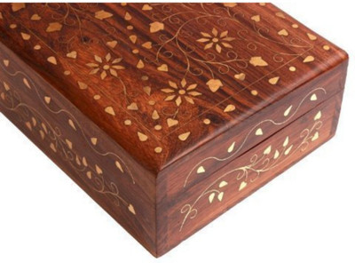 

sri balajee Handmade Wooden Jewellery Box for Women Jewel Organizer Flower Décor… vanity box Vanity Box(Brown)