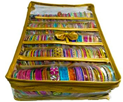 

Dms Retail Premium quality Golden Brocade Bangle Case 5 Rod 7.99 cm x 24.99 cm x 7.01 cm Jewellery, Bangles, Make Up Vanity Box(Gold)
