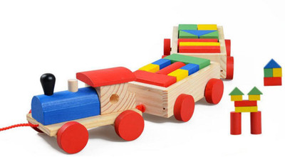 

Amazia Wooden Blocks Train Toy Set for Kids(Multicolor)