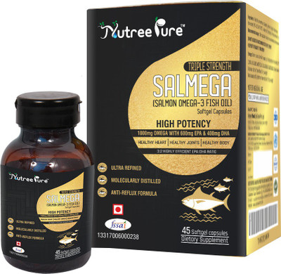 

Nutree Pure Salmega Triple Strength Salmon Fish oil 1800mg(45 No)