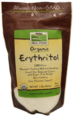 Now Foods Real Food Organic, Erythritol, Naturally Sweet,(454 g)