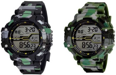 Salud SD 8085 GREEN COMBO DIGITAL MILITARY Digital Watch  - For Men