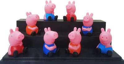Toy Mela 8 pcs Peppa Pig Multicolour Action Figure Cake Pencil Topper Toy(Multicolor)