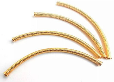 

BuyDBest Bend pipe tubes/ hollow necklace pipe gold for jewelery making, size 10 cm