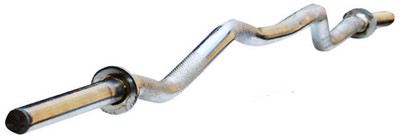 

L'AVENIR PREMIUM 3ft. 25mm HEAVY DUTY Weight Lifting CURL / BEND ROD with CLAMPS Weight Lifting Bar(Silver)
