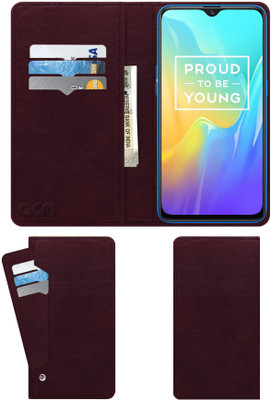 ACM Flip Cover for Realme U1(Maroon, Cases with Holder, Pack of: 1)