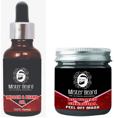 MISTER BEARD MOOCH & BEARD OIL 100ML WITH PEEL OF MASK 100GM(Set of 2)