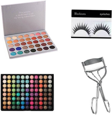 

Blushinsta Shades Eyeshadow palette,eyeshadow palette 25 g (white), Eyelash Curler With Eyelashes(Set of 4)
