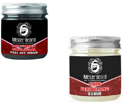 

MISTER BEARD SKIN WHITENING SCRUB 100GM WITH PEEL OF MASK 100GM(Set of 2)