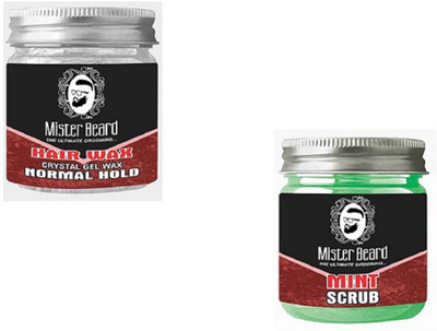 

MISTER BEARD NORMAL HOLD WAX 100GM WITH MINT SCRUB 100GM(Set of 2)