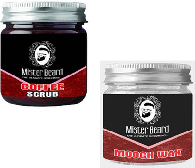 

MISTER BEARD COFFEE SCRUB 100GM WITH MOOCH WAX 100GM(Set of 2)