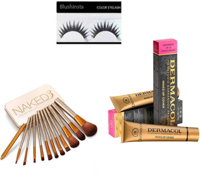 

blushinsta naked 3 brush , dermacol set 2, eyelashes(Set of 4)