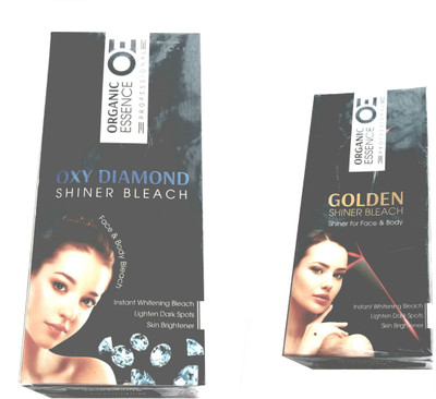

Organic Essence Oxy Diamond Shiner Bleach For Face and Body-450gm & Golden Shiner Bleach For Face and Body-190gm.(Set of 2)