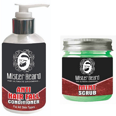 

MISTER BEARD ANTI HAIR FALL CONDITIONER 200ML WITH MINT SCRUB 100GM(Set of 2)