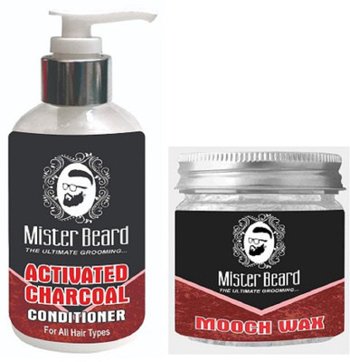

MISTER BEARD CHARCOAL CONDITIONER 200ML WITH MOOCH WAX 100GM(Set of 2)