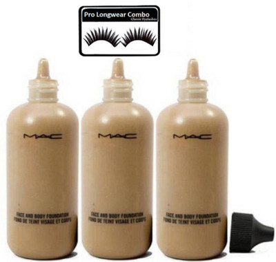 

Pro Longwear combo Eyelashes & face &Body Foundation(Pack Of 3)(Set of 4)