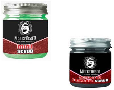 

MISTER BEARD MINT SCRUB 100GM WITH CHARCOAL SCRUB 100GM(Set of 2)