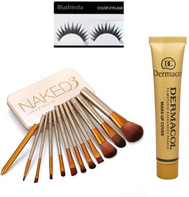 blushinsta naked 3 brush, dermacol, eyelashes,(Set of 3)