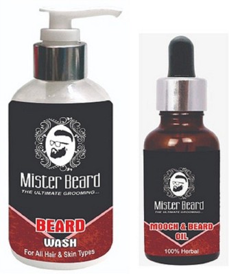 

MISTER BEARD BEARD WASH 200ML WITH MOOCH & BEARD OIL 100ML(Set of 2)