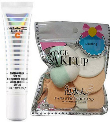 

dazzling Spouge puff set with Tinted Cream Foundation(Set of 2)