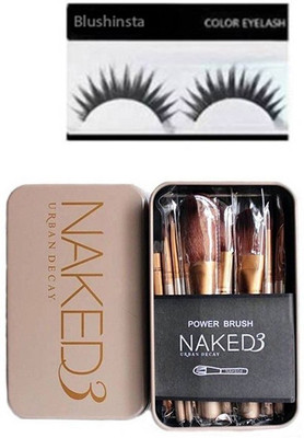 

blushinsta combo set of naked brush set eyelashes(Set of 2)
