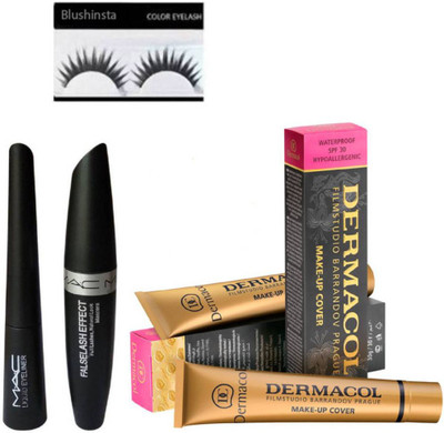 

blushinsta dermacol set 2, mac linear, mac mascara, eyelashes(Set of 5)