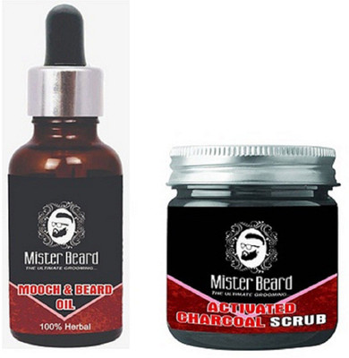 

MISTER BEARD MISTER CHARCOAL SCRUB 100GM WITH BEARD OIL 100ML(Set of 2)