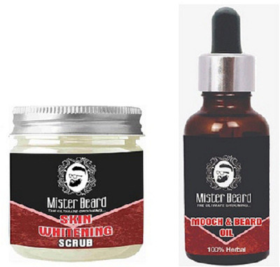 

MISTER BEARD MOOCH & BEARD OIL 100ML WITH SKIN WHITENING SCRUB 100GM(Set of 2)