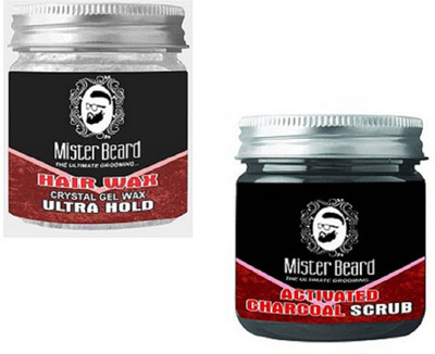 

MISTER BEARD ULTRA HOLD WAX 100GM WITH CHARCOAL SCRUB 100GM(Set of 2)