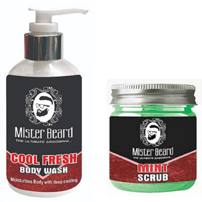 

MISTER BEARD COOL FRESH BODY WASH 200ML WITH MINT SCRUB 100GM(Set of 2)