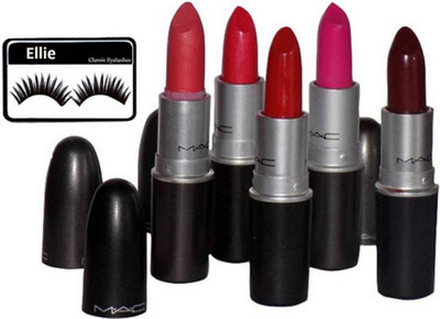 

ellie Eyelashes & Mac Matte Finish Multi Colors Matte Finish Lipstick (Set of 6)(Set of 6)