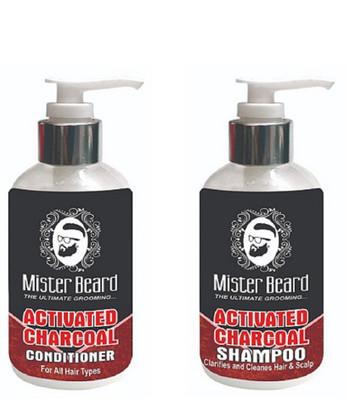 

MISTER BEARD CHARCOAL SHAMPOO 200ML WITH CHARCOAL CONDITIONER 200ML(Set of 2)