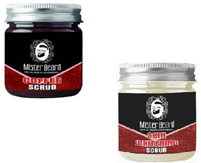 

MISTER BEARD SKIN WHITENING SCRUB 100GM WITH COFFEE SCRUB 100GM(Set of 2)