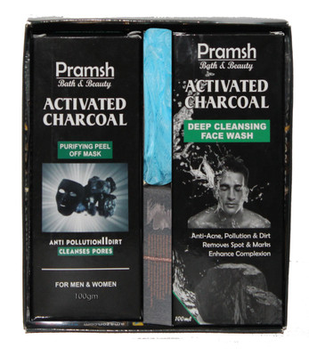 

PRAMSH Gift Pack Of Activated Charcoal Soap 100gm & Peel Off Mask 100gm Box & Face Wash 100gm Box & Loofa (Pack of 4)(Set of 4)