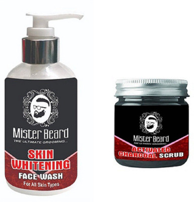 

MISTER BEARD SKIN WHITENING FACE WASH 200ML WITH CHARCOAL SCRUB 100GM(Set of 2)