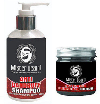 

MISTER BEARD ANTI DANDRUFF SHAMPOO 200ML WITH CHARCOAL SCRUB 100GM(Set of 2)