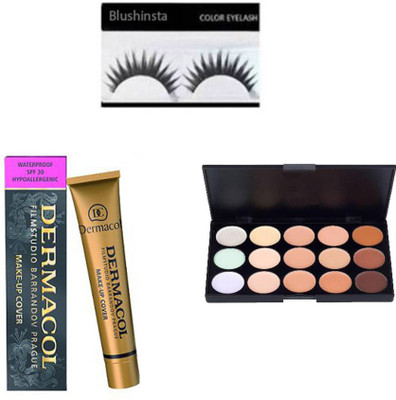

blushinsta dermacol, 15 shade palatte, eyelashes(Set of 3)