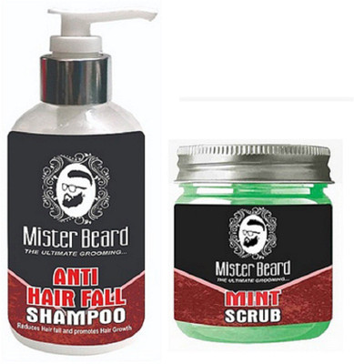 

MISTER BEARD ANTI HAIR FALL SHAMPOO 200ML WITH MINT SCRUB 100GM(Set of 2)