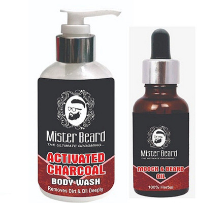 

MISTER BEARD CHARCOAL BODY WASH 200ML WITH BEARD OIL 100ML(Set of 2)