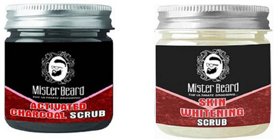 

MISTER BEARD CHARCOAL SCRUB 100GM WITH SKIN WHITENING SCRUB 100GM(Set of 2)