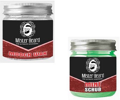 

MISTER BEARD MINT SCRUB 100GM WITH MOOCH WAX 100GM(Set of 2)