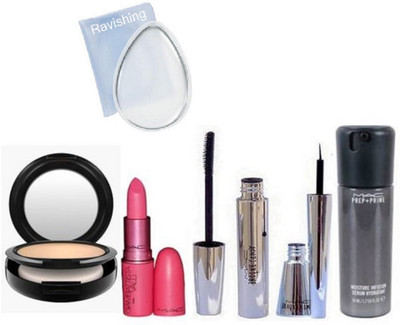 

ravishing Silicone puff, MAC prep + prime serum & Compact & giambattista valli lipstick & BROOKE CANDY eyeliner & mascara(Set of 6)
