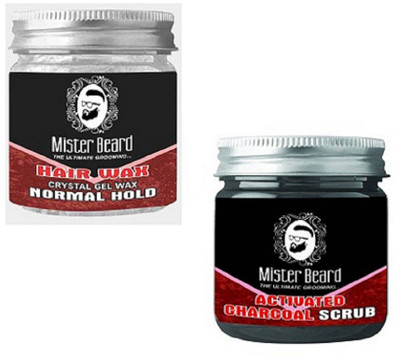 

MISTER BEARD CHARCOAL SCRUB 100GM WITH NORMAL HOLD WAX 100GM(Set of 2)