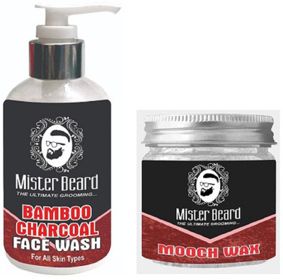 

MISTER BEARD BAMBOO FACE WASH 200ML WITH MOOCH WAX 100GM(Set of 2)