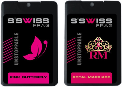 

S'SWISS Pink Butterfly and royal marriage Pack - 40 ml Pocket Perfume - For Men & Women(40 ml, Pack of 2)