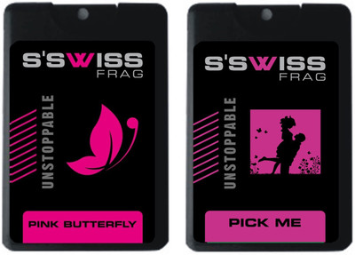 

S'SWISS Pink Butterfly and pick me Combo Pack - 40 ml Pocket Perfume - For Men & Women(40 ml, Pack of 2)