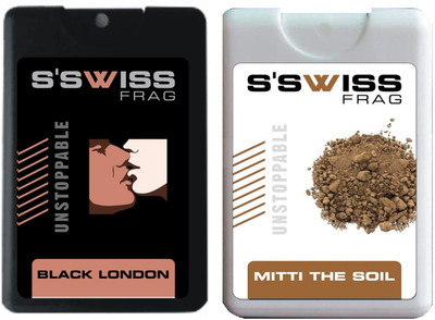 

S'SWISS black london and mitti the soil combo Pack - 40 ml Pocket Perfume - For Men & Women(40 ml, Pack of 2)