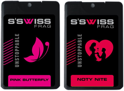 S'SWISS Pink Butterfly and noty nite Combo Pack - 40 ml Pocket Perfume - For Men & Women(40 ml, Pack of 2)