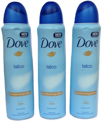 

Dove TALCO PACK OF 3 Body Spray - For Women(450 ml, Pack of 3)