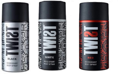 

Twist Black White Red Deodorant Spray - For Men & Women(450 ml, Pack of 3)